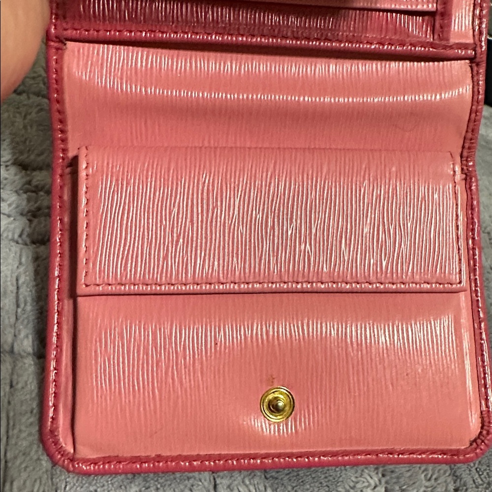 Prada Coral Pink Compact Trifold Wallet - Picture 8 of 14
